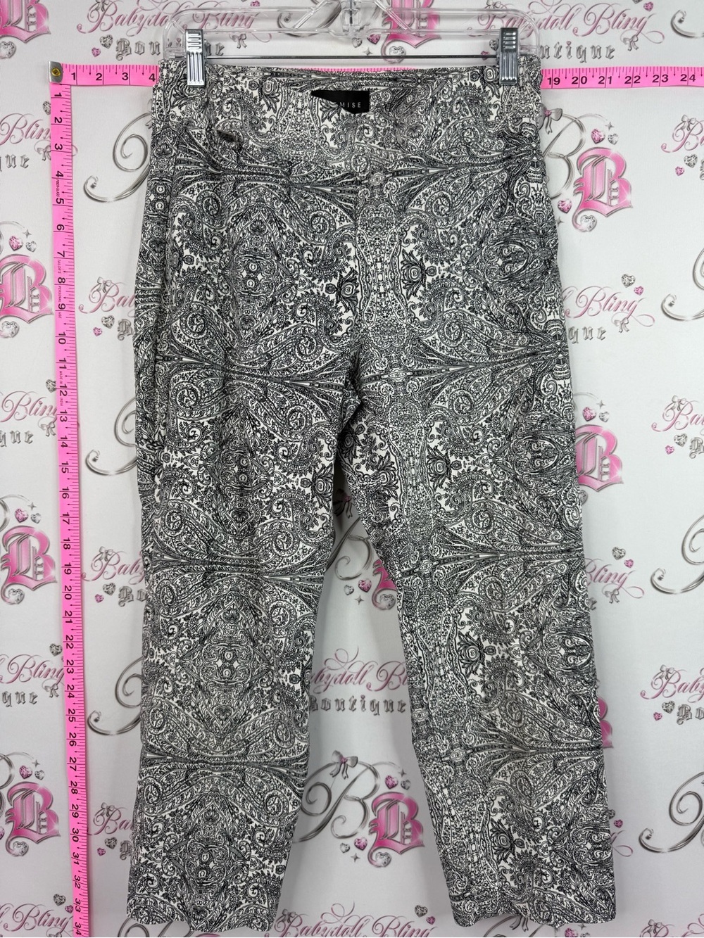 Premise Black & White Paisley Capris